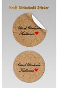 Resim Hafsa Ticaret Teşekkür Etiketi Sticker (70 Adet) Kraft Görünümlü Tema 