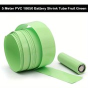 Resim 18650 Lipo Piller için Meyve Yeşili PVC Isıyla Daralan Boru, 5.0 metre x 2.95cm Genişlik - Lityum Kılıf Koruma için Yalıtımlı Kablo Kılıfı 