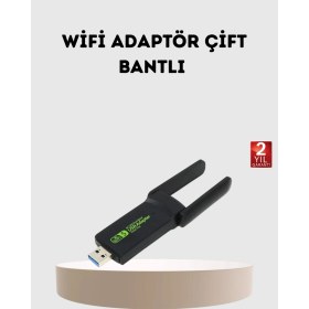 Resim Vintessy Ultratekno Dual Band Wifi Adaptör - 1200 Mbps, USB 3.0, Çift Antenli, Geniş Kapsama Alanı ve Y 