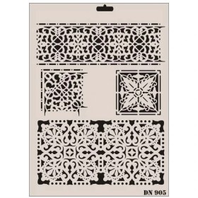 Resim Butik Mey Ithalat® Rich Dantel Seri DN-905 Stencil 35X25 cm 