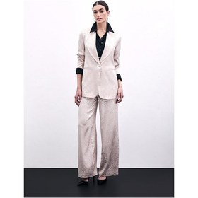 Resim Sateen Zebra Desenli Pantolon - Pudra-135977 Pudra 