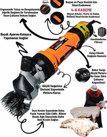 Resim SCHMITZER Pro Seri Metal Şanzuman Profesyonel Koyun Keçi Kırpma-Kırkma Makinası 6 Kademe Devir Ayarlı 