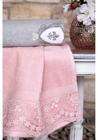 Resim Özdilek Wedding Aile Bornoz Seti - Gri Pudra Gri - Pudra 