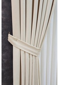 Resim Mosso Fon Perde Düz Renk Bej 