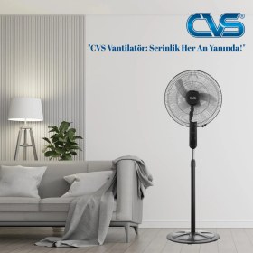 Resim Cvs 18 Inc 110 W Uzaktan Kumandalı Ayaklı Vantilatör Sanayi Tipi Geniş Salınım Açısı ile Sessiz Çalışma 