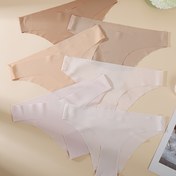 Resim 6'lı Paket Kadınlar için Buz İpeği Dikişsiz Orta Bel Külotlar - Yumuşak Açık Bej Tonu ve Nötr Renk İç Çamaşırları, Görünmez Seksi Konfor Günlük Kıyafetler İçin 