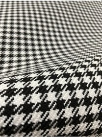 Resim Bakırcı Kumaş Döşemelik Kaz Ayaği Keten Kumaş Premium (Siyah-Beyaz) 100 x 140 cm 