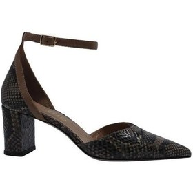 Resim Poletto Hakiki Yılan/hakiki Deri Vızon-bıskuvı Ayakkabı Stiletto 9841 114 V1 Yln-1189 Vizon 