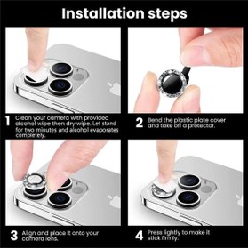 Resim KVK PRİVACY Iphone 14 Pro Max / 14 Pro Uyumlu Derin Mor Taşlı Kamera Lensi Koruyucu 