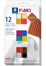 Resim Staedtler Fimo Leather Deri Effect Polimer Kil Seti 12 Renk 