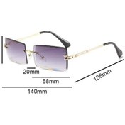 Resim Güneş Gözlüğü Çerçevesiz Dikdörtgen Erkek Kadın Gözlük Çerçevesiz Güneş Gözlüğü Gafas Oculos 