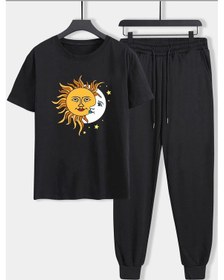 Resim Unisex Larks' Tongues İn Aspic Baskılı 2'li Eşofman Takımı Siyah 