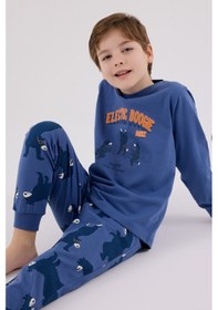Resim Rolypoly Erkek Çocuk Mavi Pijama Takımı 5274-48629 Mavi 