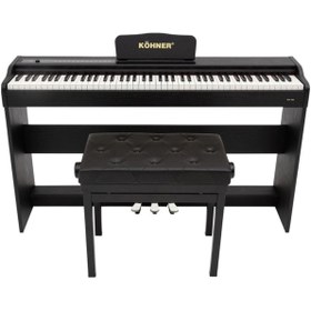 Resim KÖHNER SLP-225 BK Dijital Konsol Piyano, Bluetooth, Tuş Hassasiyeti, 88 Tuşlu (KULAKLIK VE TABURE) 