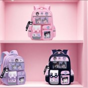 Resim Sanrio Kadın ve Kızlar İçin Sırt Çantası - Büyük Kapasiteli Çok Cepli Hafif Günlük Sırt Çantası, Ayarlanabilir Askılı, Sevimli Karakter Baskılı, Dayanıklı Polyester - Mor Okul, Üniversite ve Seyahat Çantası, Günlük Kullanım için Trendy Tasarım, Çoklu Cep Depolama, Sağlam Dikişli, Genç Aksesuarları 