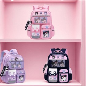 Resim Sanrio Kadın ve Kızlar İçin Sırt Çantası - Büyük Kapasiteli Çok Cepli Hafif Günlük Sırt Çantası, Ayarlanabilir Askılı, Sevimli Karakter Baskılı, Dayanıklı Polyester - Mor Okul, Üniversite ve Seyahat Çantası, Günlük Kullanım için Trendy Tasarım, Çoklu Cep Depolama, Sağlam Dikişli, Genç Aksesuarları 