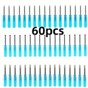 Resim Elektronik, Xbox 360 Kontrol Cihazı ve Telefon Tamirleri için Ergonomik Mavi Saplı 60 Adet Mini 3.0/2.0mm Düz Uçlu Çapraz Kruvadanızlar - 45# Çelik Hassas Aletler (Güç Gerektirmez) 