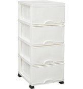 Resim Omnipazar Elf-n293 Nostalji Plastik Mutfak Komidin Sebzelik 4 Katlı Beyaz 