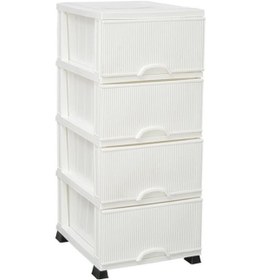 Resim Omnipazar Elf-n293 Nostalji Plastik Mutfak Komidin Sebzelik 4 Katlı Beyaz 