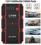 Resim UTRAI Jstar Mini 13000mah 1000a Jump Starter Taşınabilir Akü Takviye Cihazı Lcd Ekran(POWERBANK LED LAMBA) 