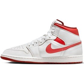 Resim Nike Air Jordan Mid Se Leather Mens Sneaker Hakiki Deri Erkek Günlük Basketbol Spor Ayakkabı Beyaz 
