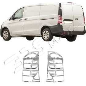 Resim Mercedes Vito W447 Uyumlu 2015 Ve Üzeri Stop Çerçevesi 2 Parça Abs Krom Kaplama 