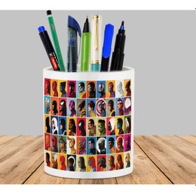 Resim Marvel Kahramanlar Kaktüs Sukulent Saksı Kalemlik 