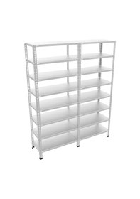 Resim Raf Burada 8 Katlı Duble Galvaniz Çelik Raf - Depo, Arşiv, Kiler, Dosya, Market Rafı-43x60 cm-100 cm-0.70 mm 