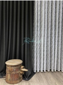 Resim Tül Perde Strong Desen Örme Kumaş Ekru 