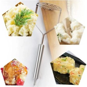 Resim abnturk 26CM Patates Ezeceği Püre Yapıcı Lüks Paslanmaz Metal Patates Ezici 