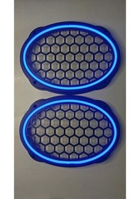 Resim Hoparlör Kapağı Oval 20 Cm Ledli 2'li Takım - Mavi 