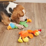 Resim Dayanıklı Polyester Peluş Squeaky Tavuk Köpek Oyuncağı - Orta Boy Köpekler İçin Etkileşimli Çiğneme Dirençli Squealing Tavuk, Oyun Zamanı Eğlencesi İçin Parlak Turuncu & Sarı Tasarım, Orta Boy Köpek Irkları | Oynak Tasarım | Çiğneme Dirençli Malzeme 