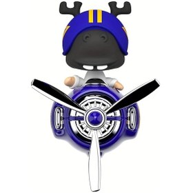 Resim Honeybeeshop Mavi Geyik Sevimli Pilot Ayı Baş Sallayan Araba Gösterge Paneli Süsü Dayanıklı Plastik 