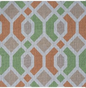 Resim Safir Keten Dijital Baskılı Dokuma Döşemelik Kumaş - Turuncu 