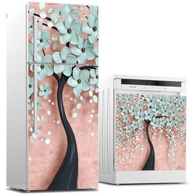 Resim Buzdolabı Ve Bulaşık Makinası Beyaz Eşya Sticker Kaplama Dökülen 