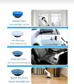 Resim Parmend Life Elektrikli temizleme aleti 9 farklı başlık + Yedek başlık - Halı, Koltuk, Mutfak temizliği 