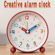 Resim Yaratıcı Alarm Saati Renkli Sayılarla ve Çift Saat/Dakika Eli ile - Sessiz Metal Tasarım, Pil ile Çalışır (AA Dahil Değil) - Yatak Odası, Ofis, Oturma Odası, Yurt için İdeal, Benzersiz Ev Dekorasyonu Hediyesi, Yatak Odası Saati, Ofis Masa Aksesuarı, Eğlenceli Tasarım, Dayanıklı Yapı 