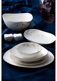 Resim Acar Pera Kişilik 29 Parça Porselen Yemek Takımı Beyaz 