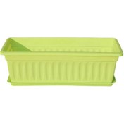 Resim Suntek Drenaj Delikli Ve Tepsili Çiçek Saksısı Sebze Kutusu 44cmx19cmx14cm 