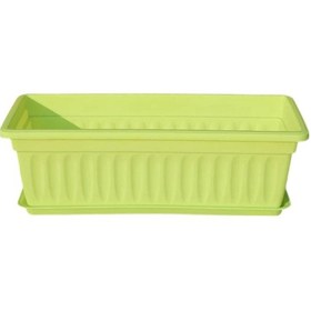 Resim Suntek Drenaj Delikli Ve Tepsili Çiçek Saksısı Sebze Kutusu 44cmx19cmx14cm 