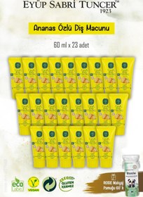 Resim Eyüp Sabri Tuncer 23 Adet Doğal Ananas Özlü Çocuk Diş Macunu 60 ml, Rosie Hediye 