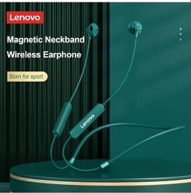 Resim Wenlin Lenovo Sh1 Kablosuz Kulaklık Bluetooth 5.0 Ipx5 Su Geçirmez Spor Mikrofonlü Manyetik Boyun Bantlı Kırmızı/siyah/yeşil/mavi 