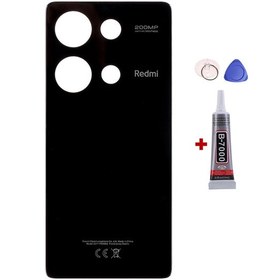 Resim Xiaomi Redmi Note 13 Pro 4g Siyah Arka Kapak Batarya Kapağı Pil Kapağı Yapışkan Ve Sökme Aparatıyla Beraber Full Set Siyah 