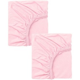 Resim 2 Adet 50x90 Cm Anne Yanı Lastikli Penye Kumaş Bebek Çarşafı-pembe 