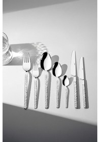 Resim Nehir Lyon Sade 12 Kişilik 84 Parça Deri Kutulu Çatal Kaşık Bıçak Tk. GÜmüş 