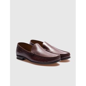 Resim Cabani Hakiki Deri Dokulu Kahverengi Erkek Loafer 