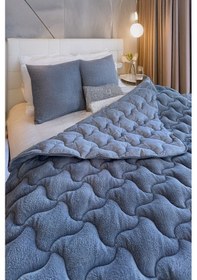 Resim Tek Kişilik Welsoft Yorgan - Çift Taraflı, Yumuşak, Hafif 160x 220cm Antrasit 