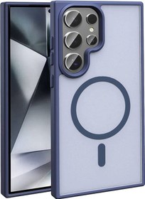 Resim Teknocep Galaxy Uyumlu S24 Ultra Kılıf Magsafe Şarj Özellikli Mat Arka Yüzey Sio Kapak-laciv Lacivert 