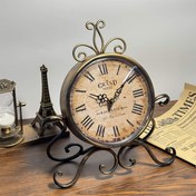 Resim 1 adet Vintage Çiftlik Evi Duvar Saati Roma Rakamları ile - Sessiz Pil Güçlü Yuvarlak Metal Saat Oturma Odası ve Yatak Odası Dekoru için, Rustik Ülke Stili, Pil ile Çalışır (AA Dahil Değil), Duvar Saati Oturma Odası 