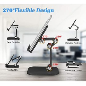 Resim ELSE NIPPON Katlanabilir Siyah Masaüstü Telefon Tutucu Ve Standı / Ayarlanabilir Stand 